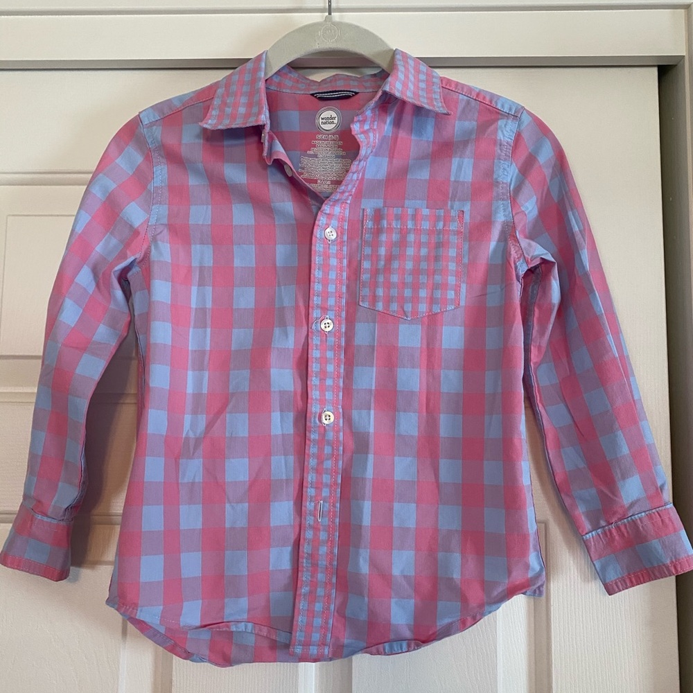 EUC button down kids shirt perfect spring colors
